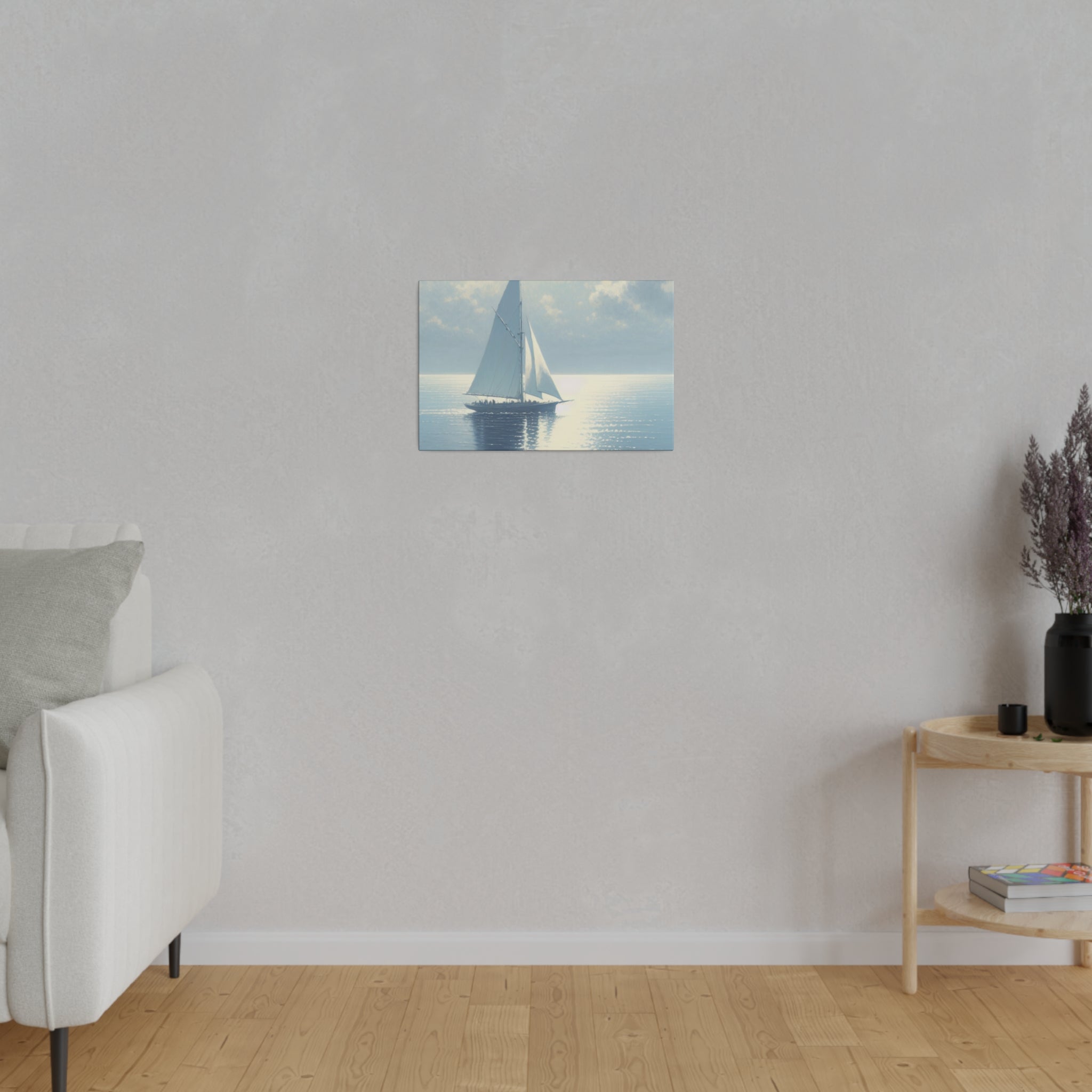 Serene Voyage Sailboat Painting Canvas