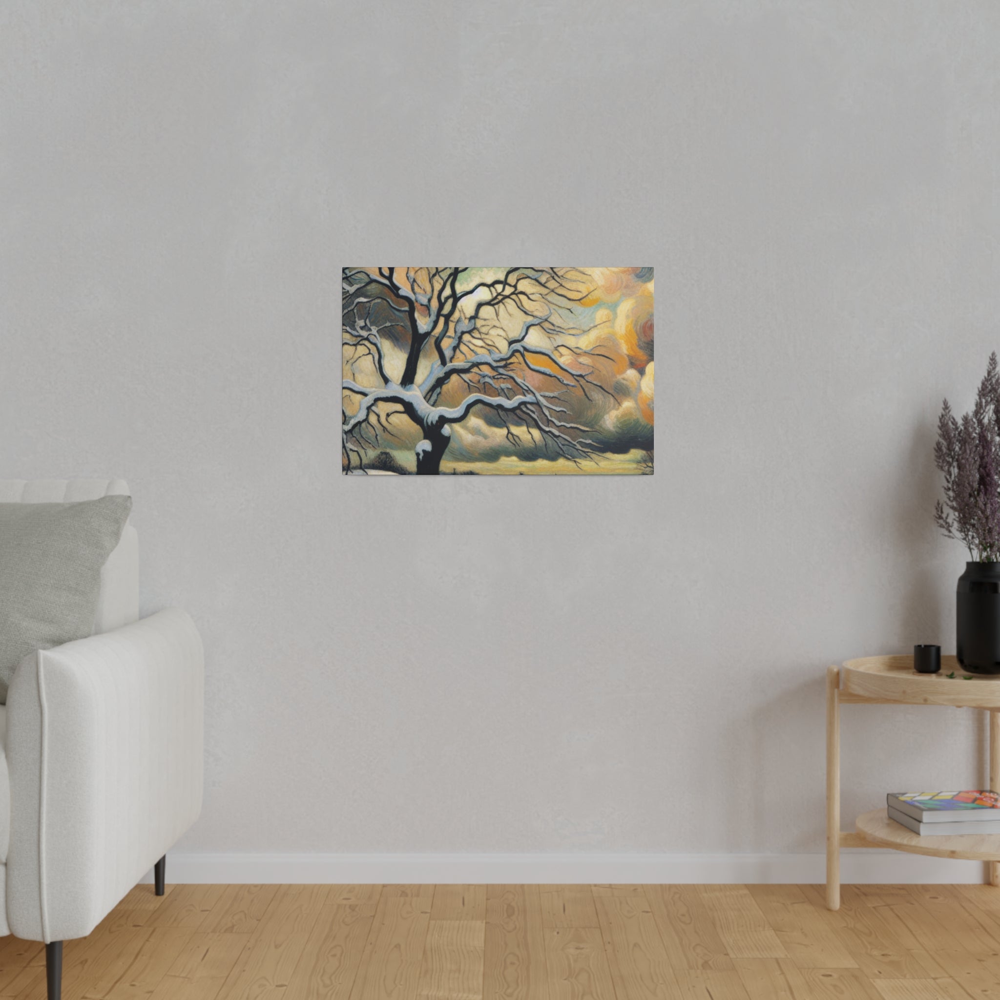 Frosted Ages An Expressionist Journey Winter Painting Canvas