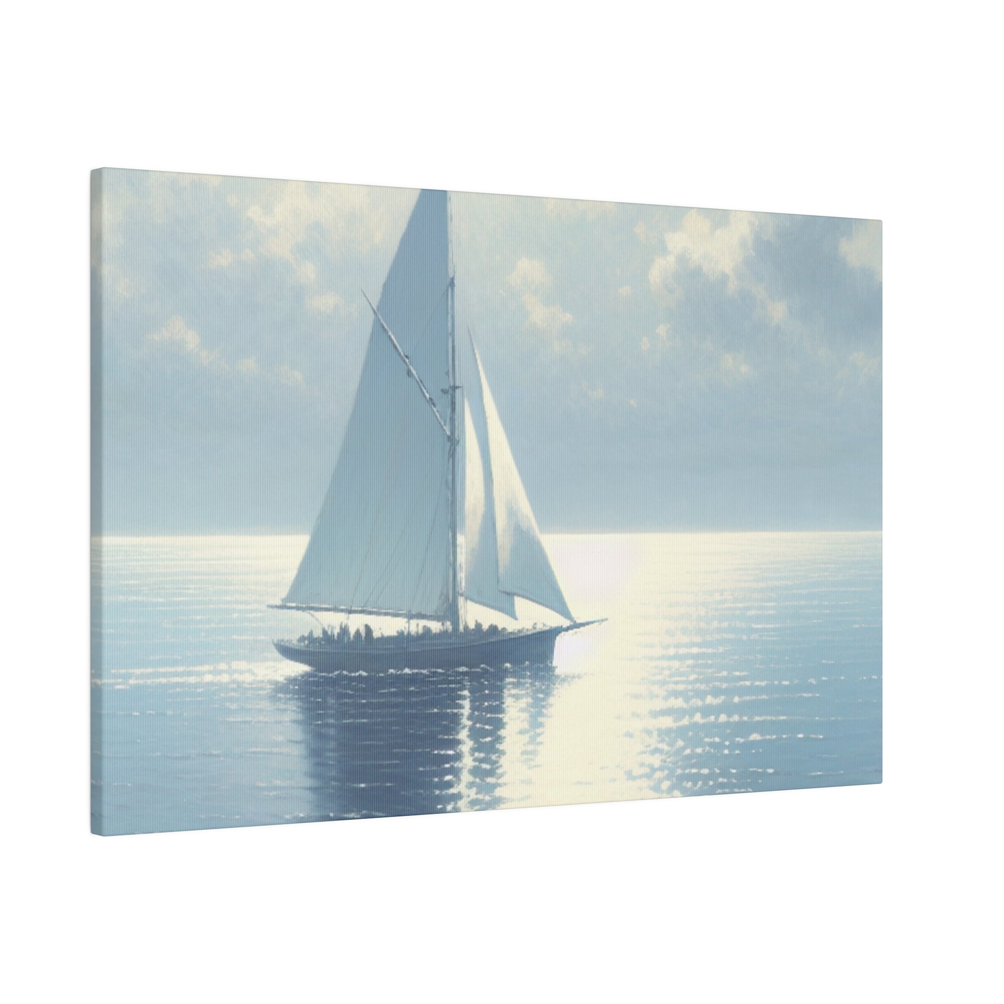 Serene Voyage Sailboat Painting Canvas