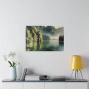 Serene Solitude Lake Whispers Lake Painting Canvas