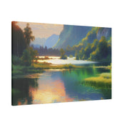 Serene & Silent Lake Reverie Lake Painting Canvas