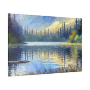 Aqua Serenity Canvas Lake Painting Canvas