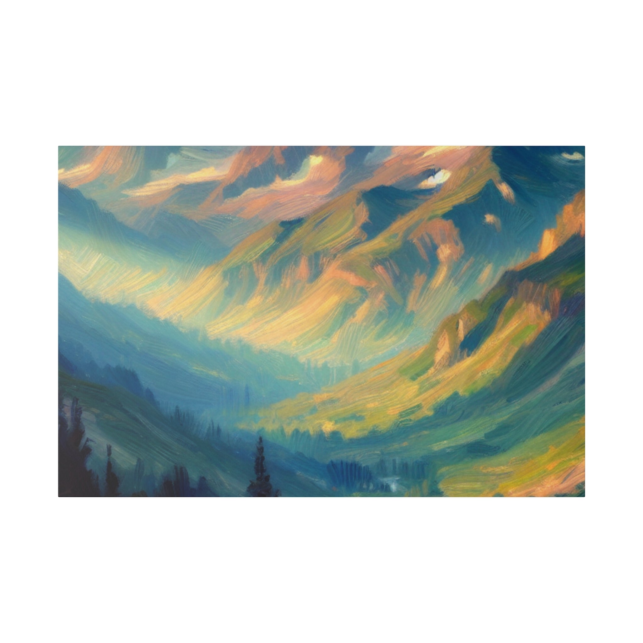 Ode to Mountain Majesty Mountain Landscape Painting Canvas