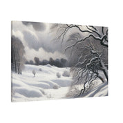 White Hues on Ageless Frost Winter Snow Painting Canvas