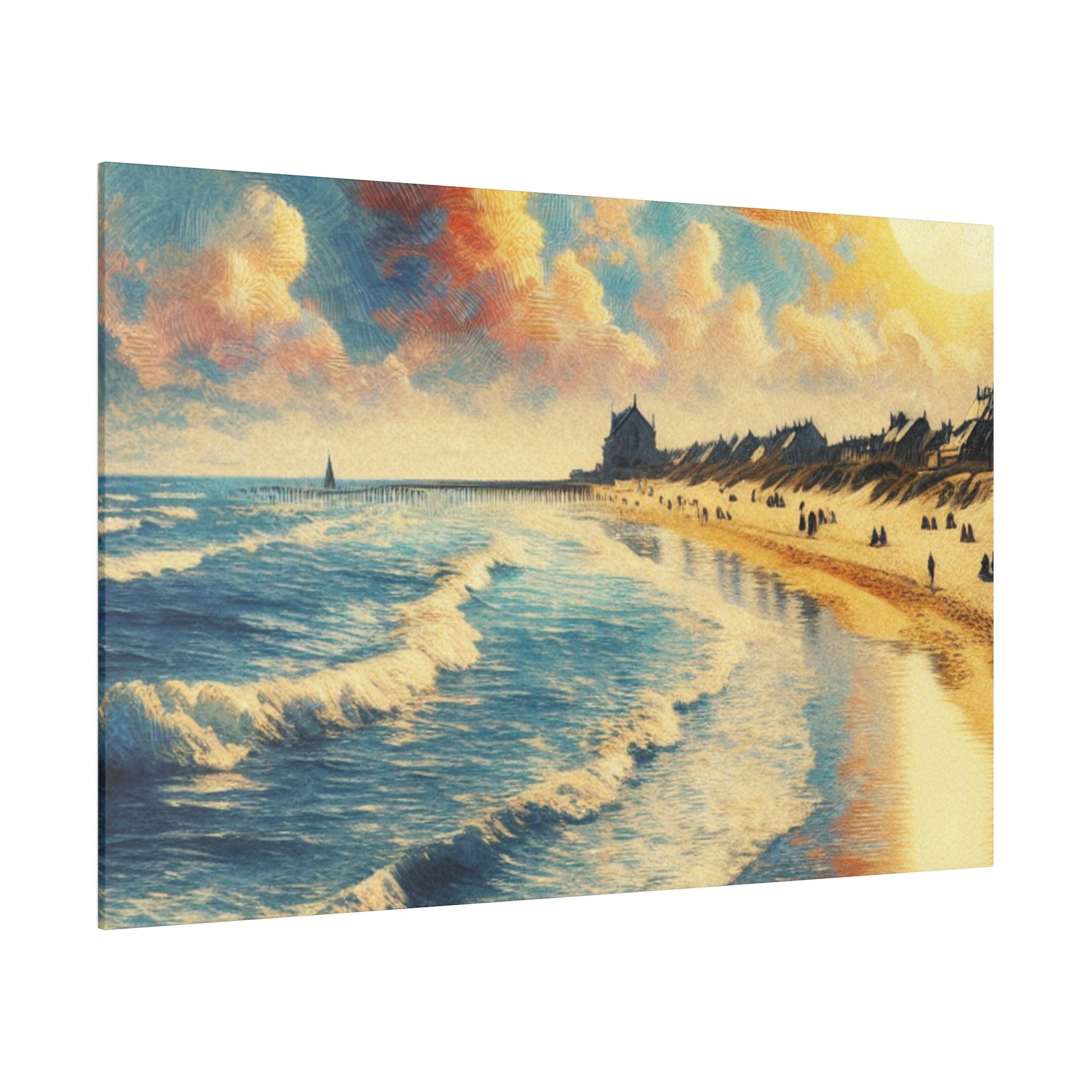 Seaside Strokes Vintage Beach Dreamscape Beach Painting Canvas