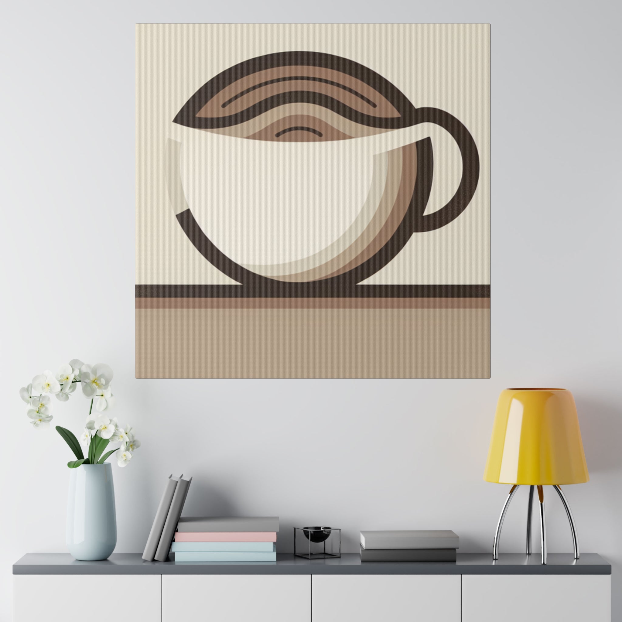 Abstract Minimalist Coffee Impressions Coffee Wall Art Canvas