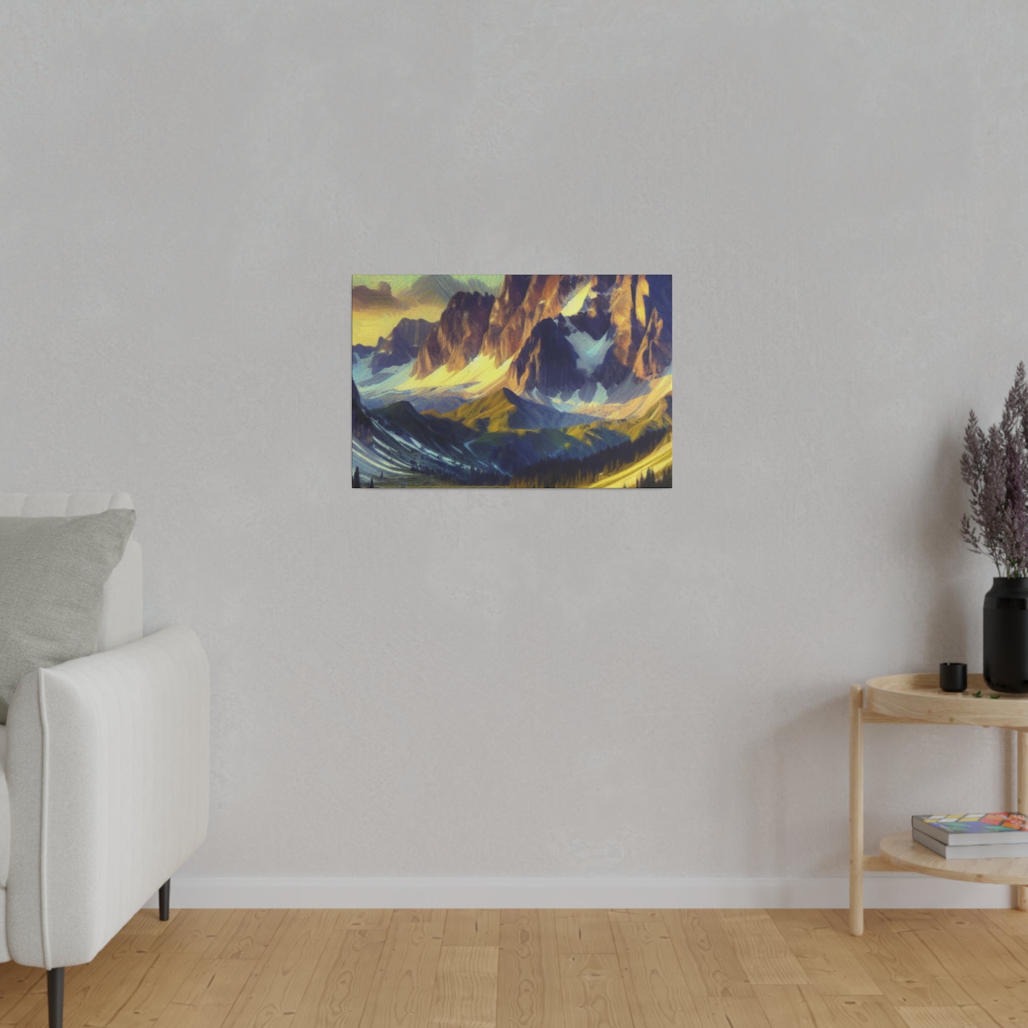 Mountain Whispers at Dusk Mountain Landscape Painting Canvas