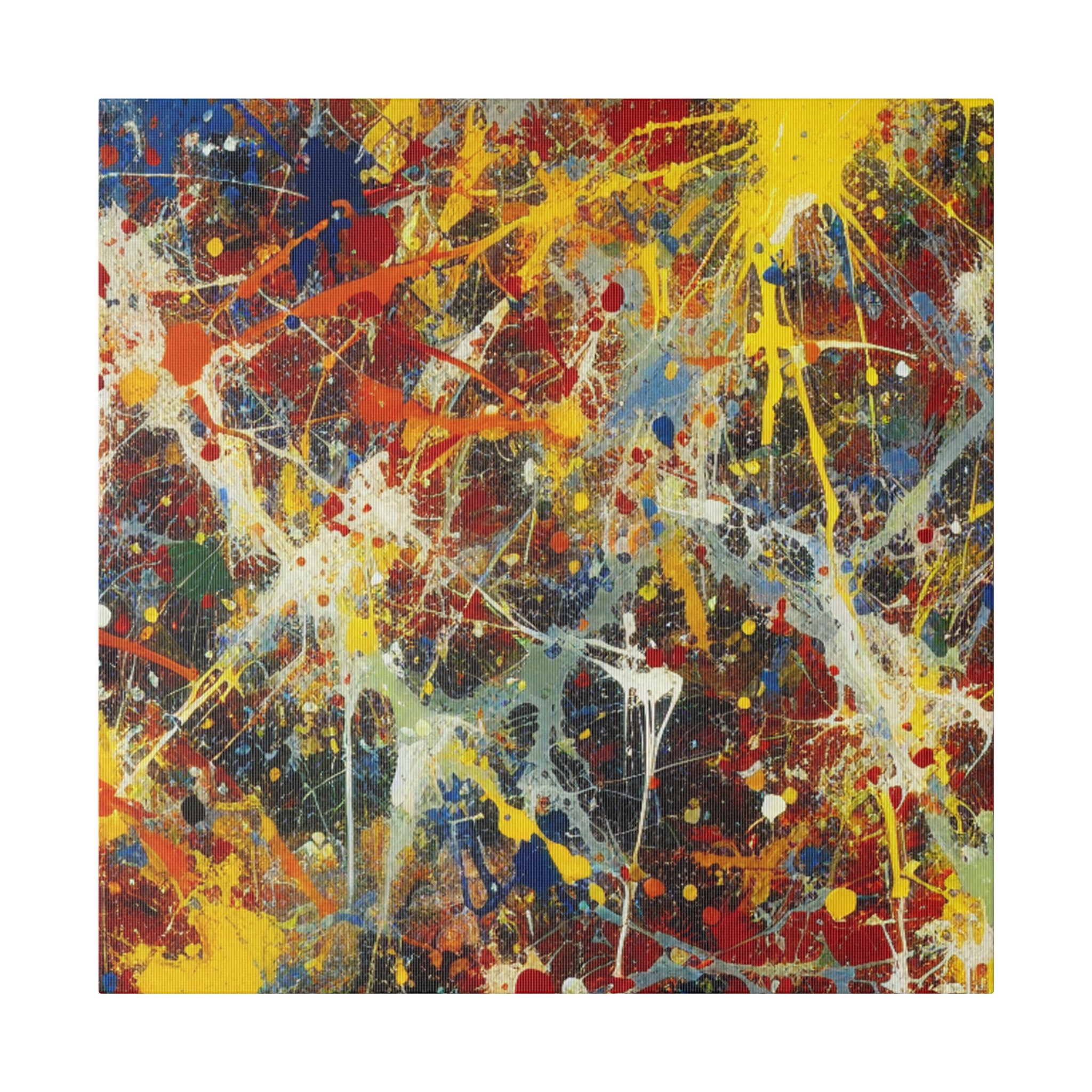 Multicolor Splatter Painting Expressionist Abstract Wall Art Canvas