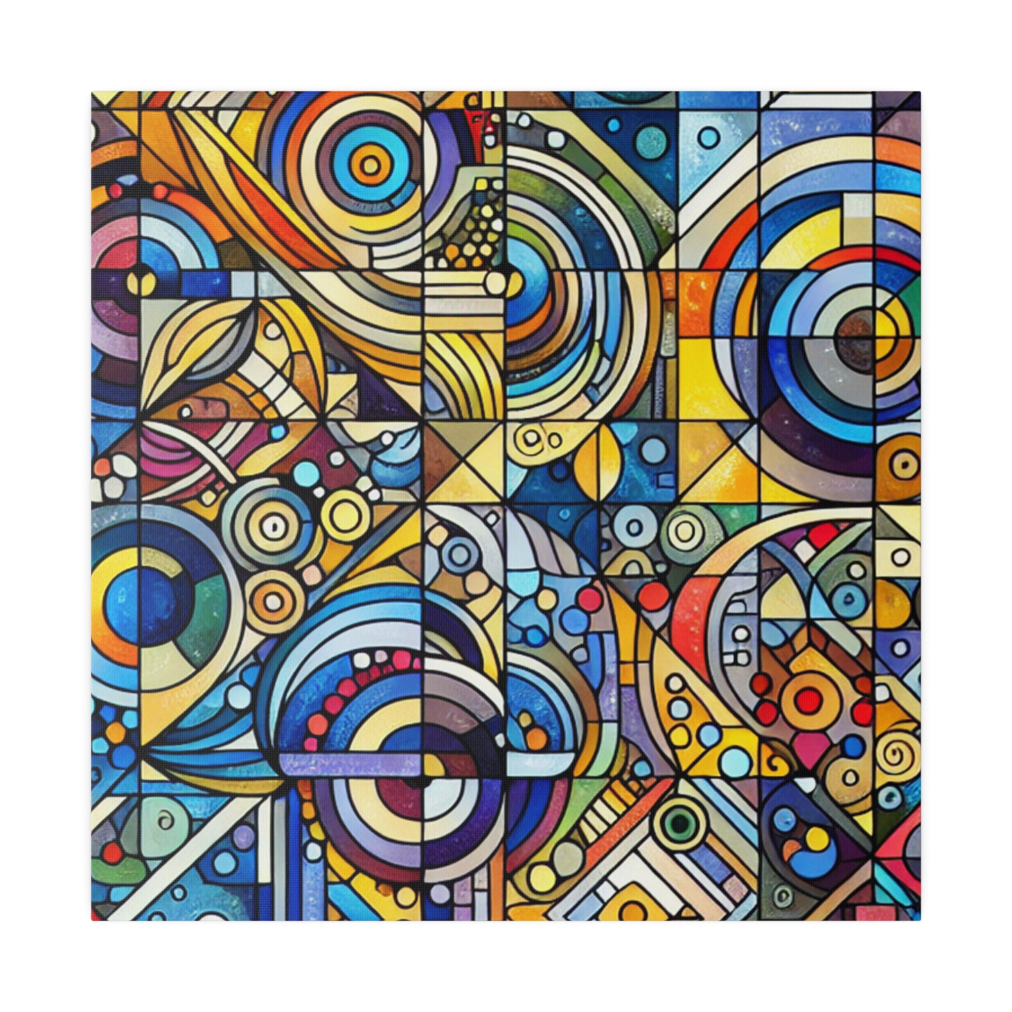 Geometric Curves Abstract Artwork Painting Canvas