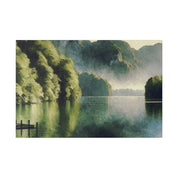 Serene Solitude Lake Whispers Lake Painting Canvas