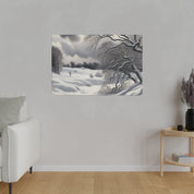 White Hues on Ageless Frost Winter Snow Painting Canvas