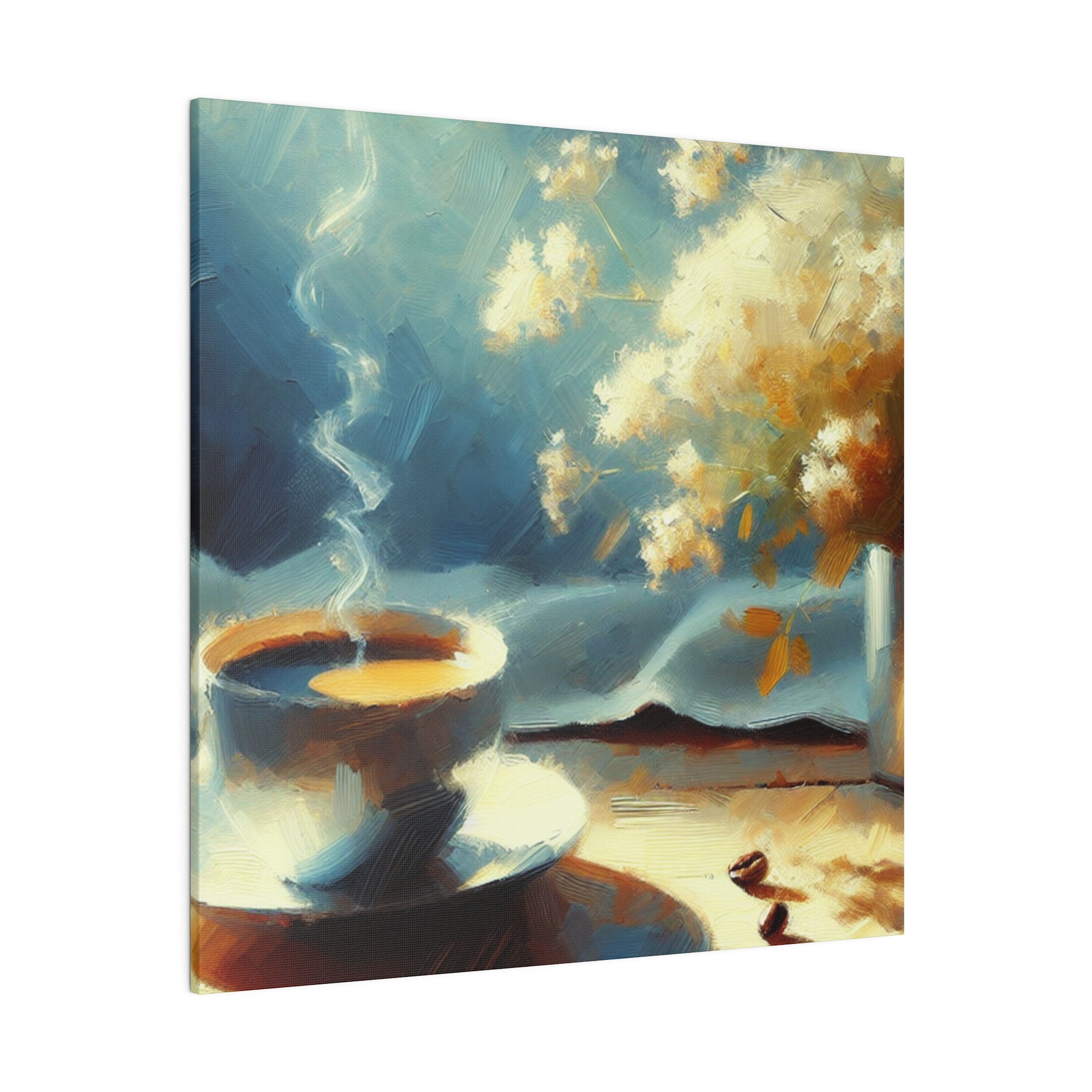 Windowsill Vista Impressionist Coffee Painting Canvas