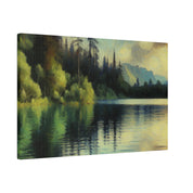 Serene Waterscape Reverie Lake Painting Canvas