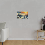 Winter's Sunset Veil Snowscape Winter Painting Canvas