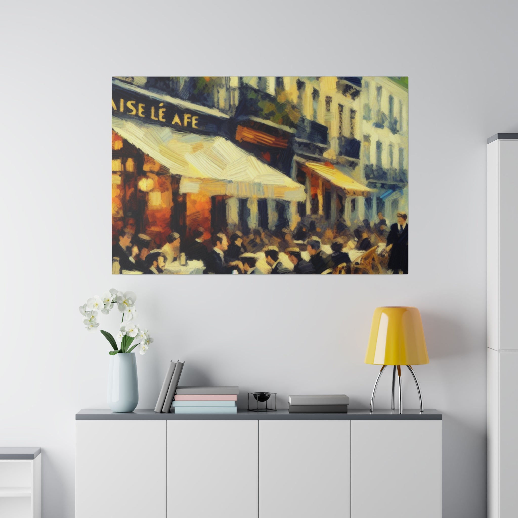 Old Time French Street Cafe Artwork Canvas