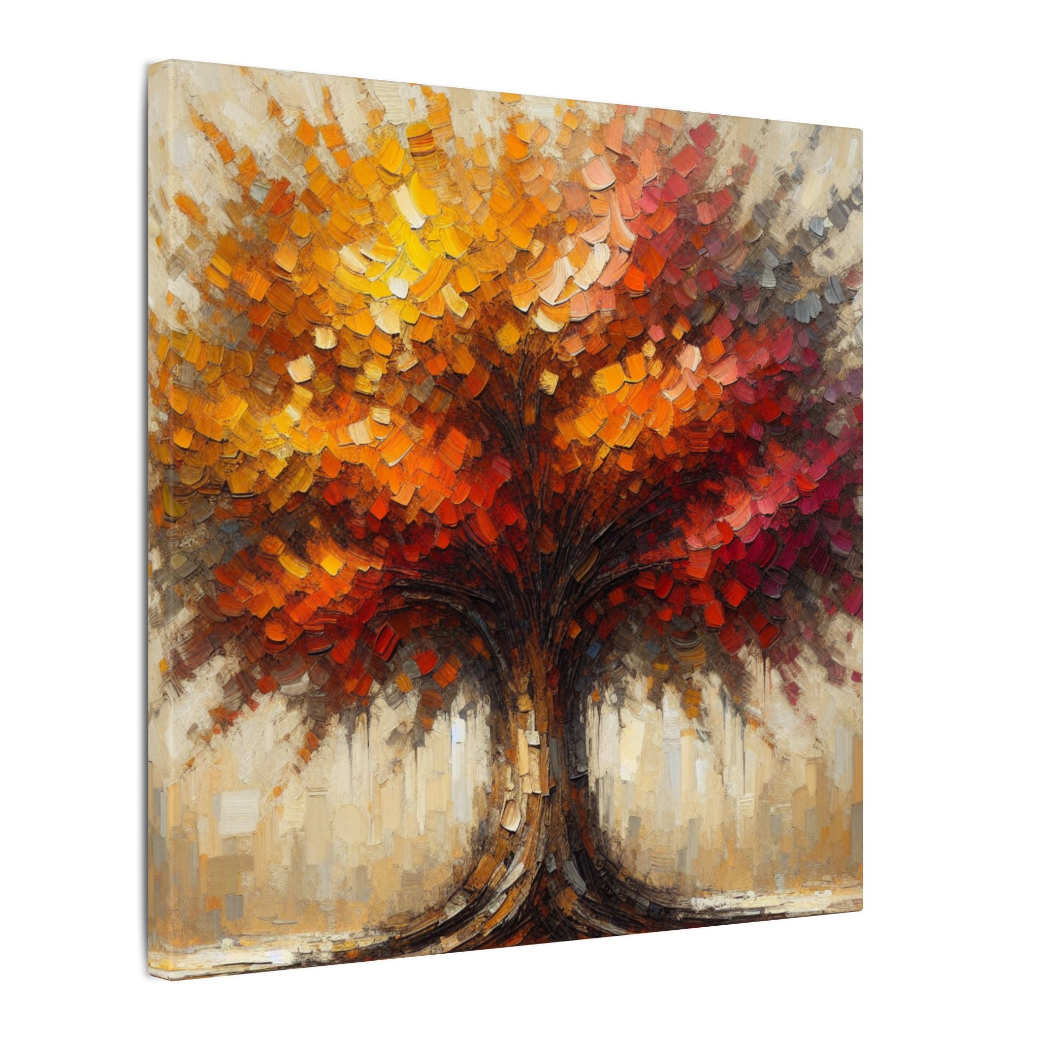 Autumn Oak Abstract Canvas