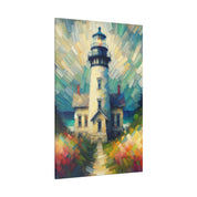 Luminary Refuge Coastal Wall Art Lighthouse Painting Canvas