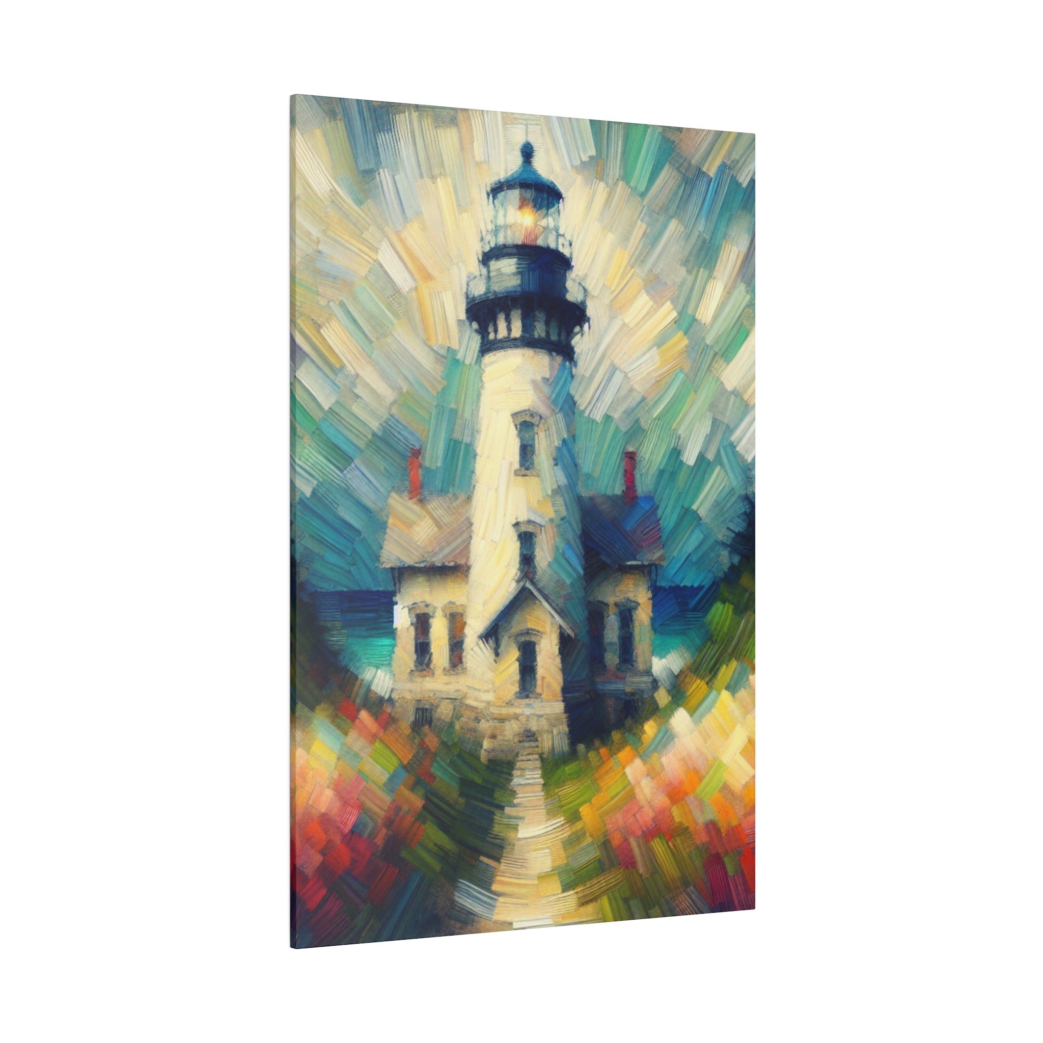 Luminary Refuge Coastal Wall Art Lighthouse Painting Canvas