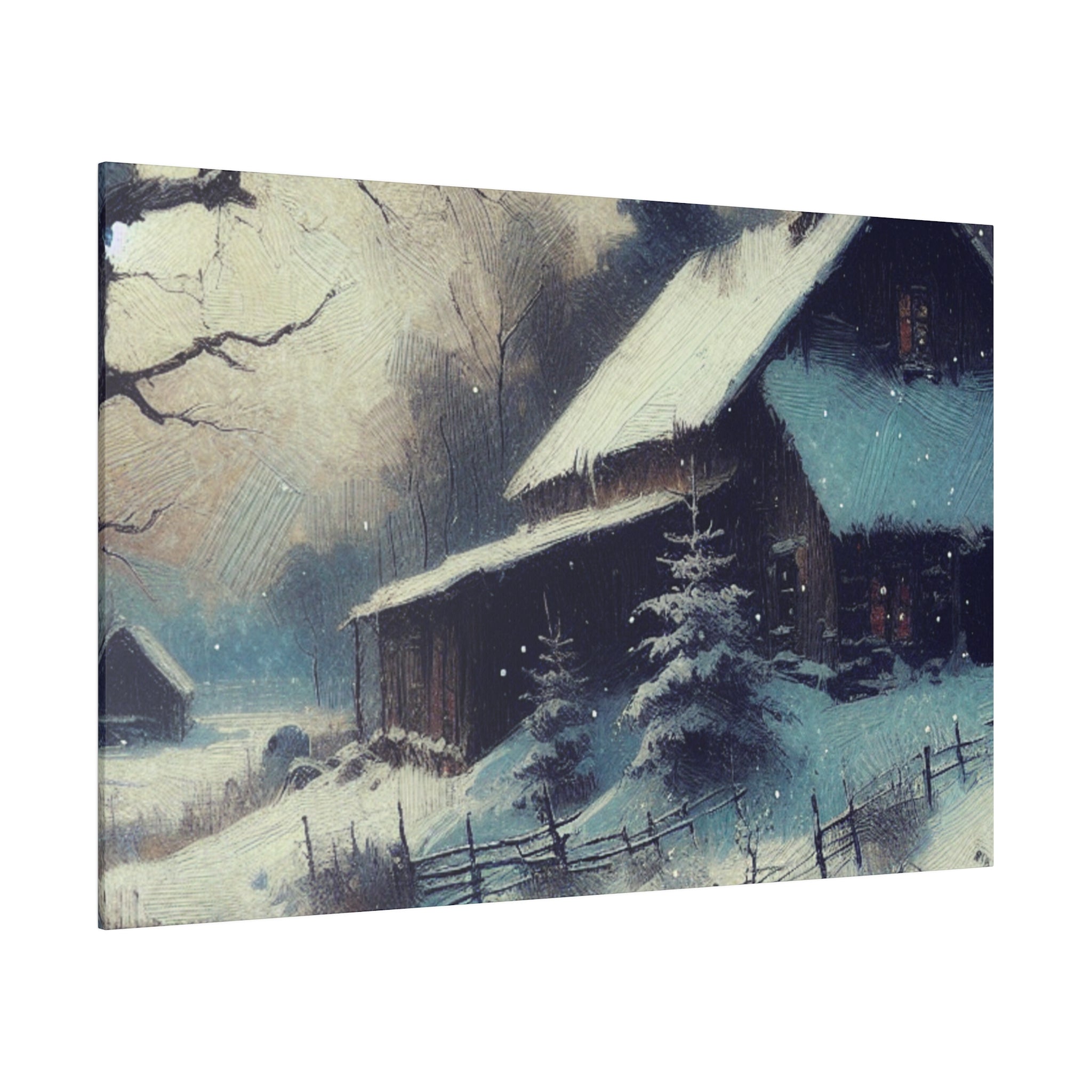 Winterscape Reverie Snowy Winter Painting Canvas