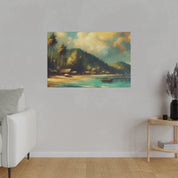 Serene Coastline Remote Island Beach Painting Canvas