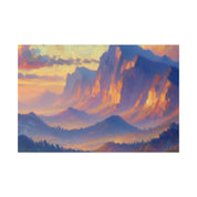 Impressionist Summit Serenity Mountain Landscape Painting Canvas