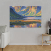 Majestic Valley Lake Mountain Landscape Painting Canvas