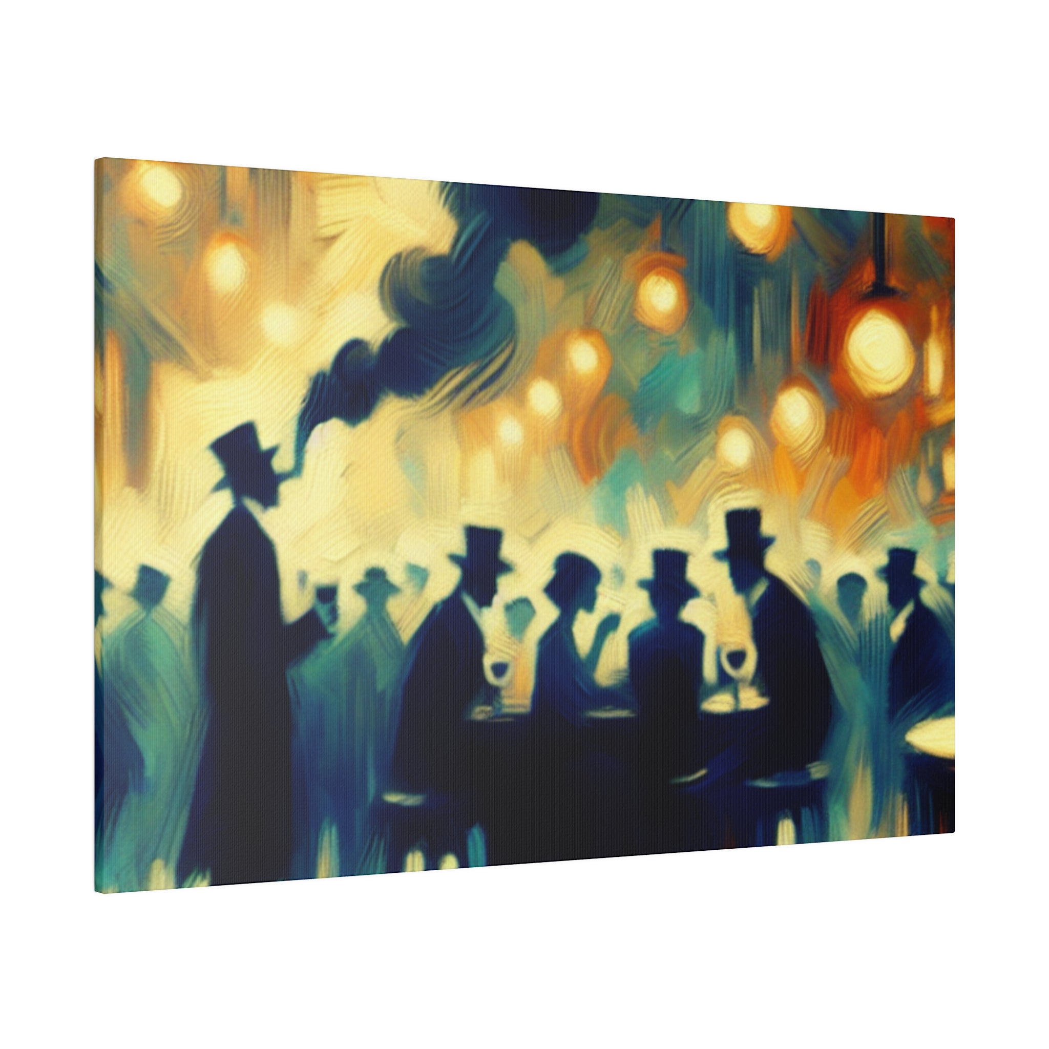 Prohibition Scarlet Swirls Retro Speakeasy Bar Art Canvas