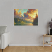 Serene Lakeside Whisper Lake Painting Canvas