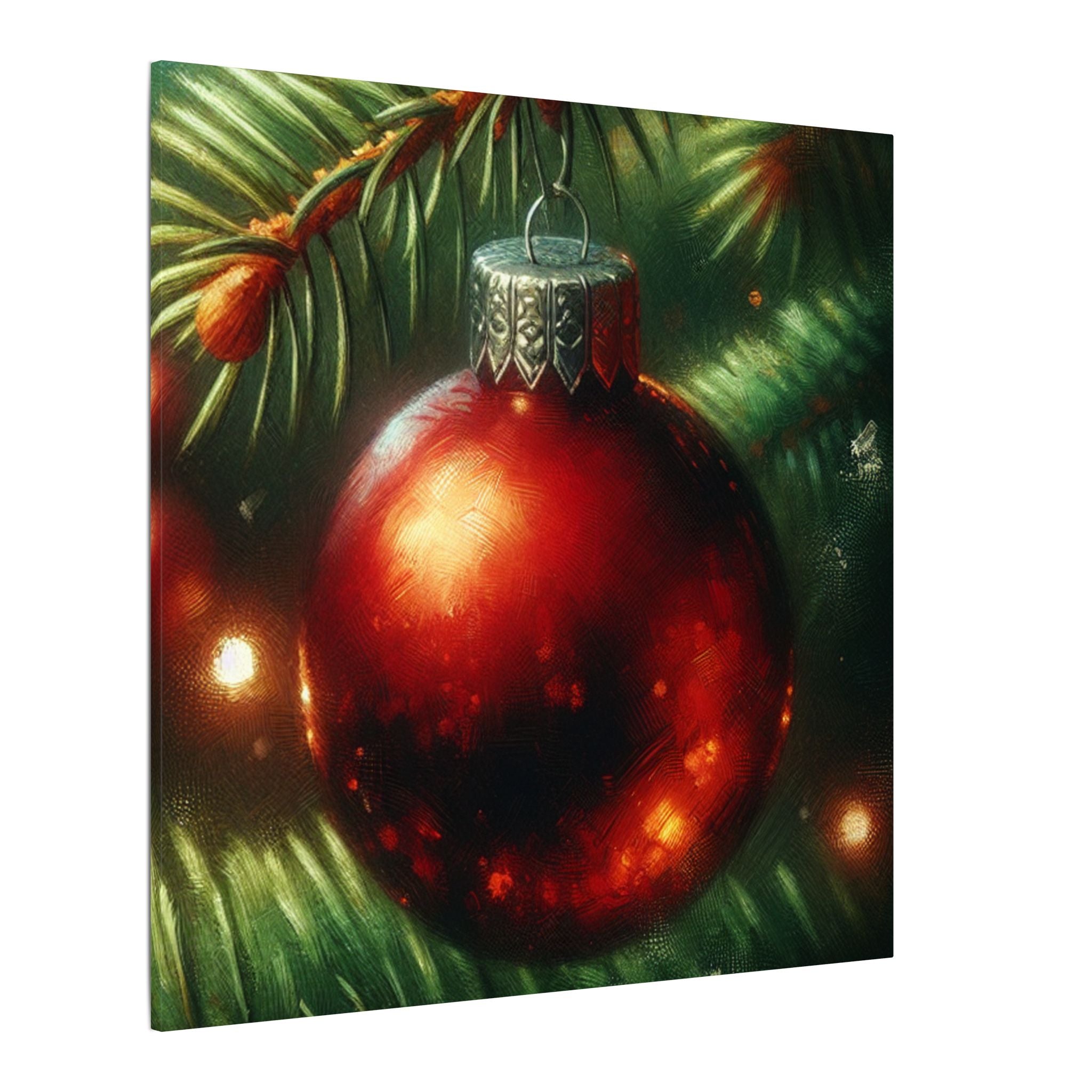 Red Christmas Ornament Canvas