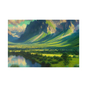 Lush Valleys Mountain Landscape Painting Canvas