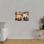 Espresso Swirl Symphony European Cafe Artwork Canvas