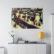 Retro Styled Diner Scene Diner Painting Canvas