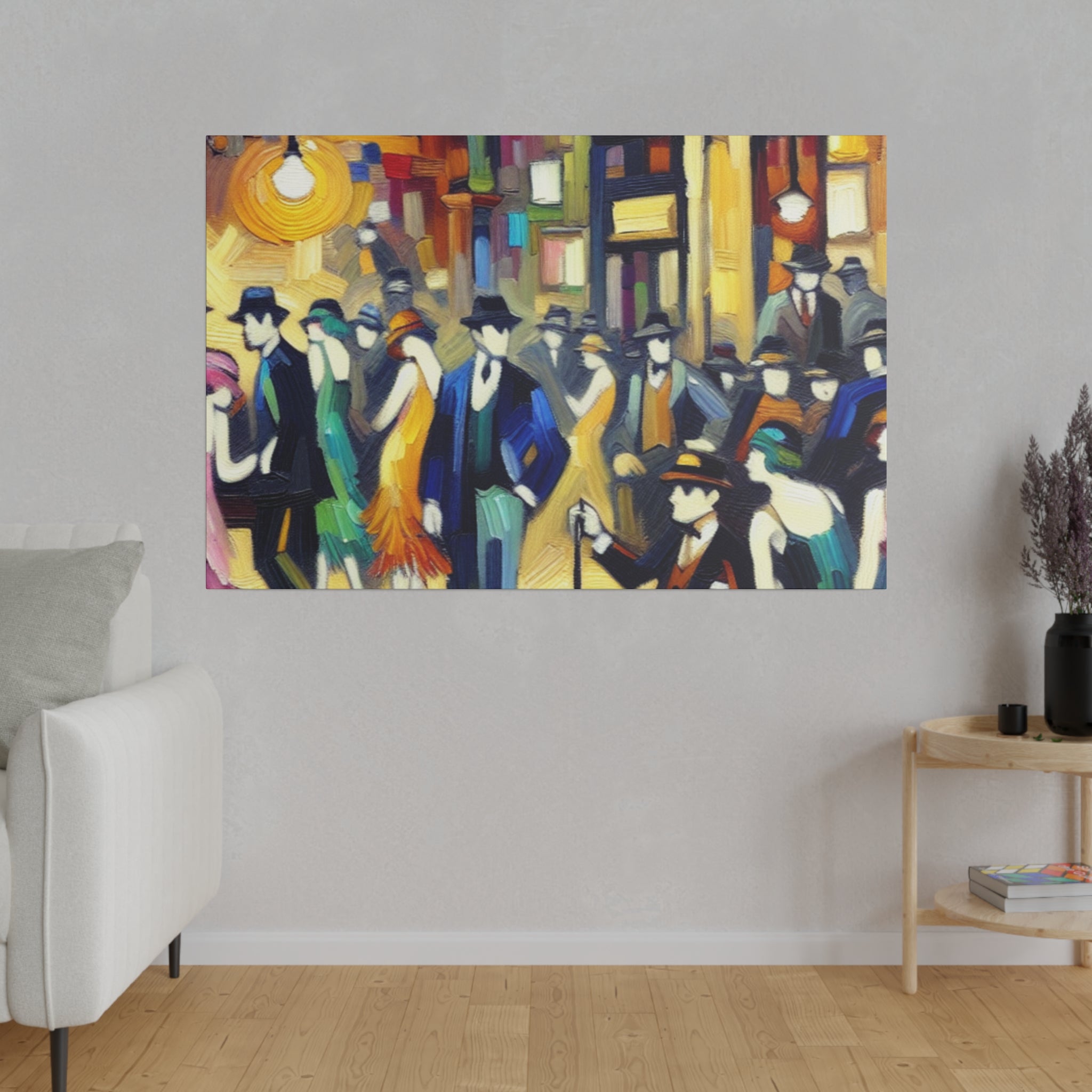 Bar Painting | Speakeasy 1920s Party Scene | Home Bar Decor Canvas