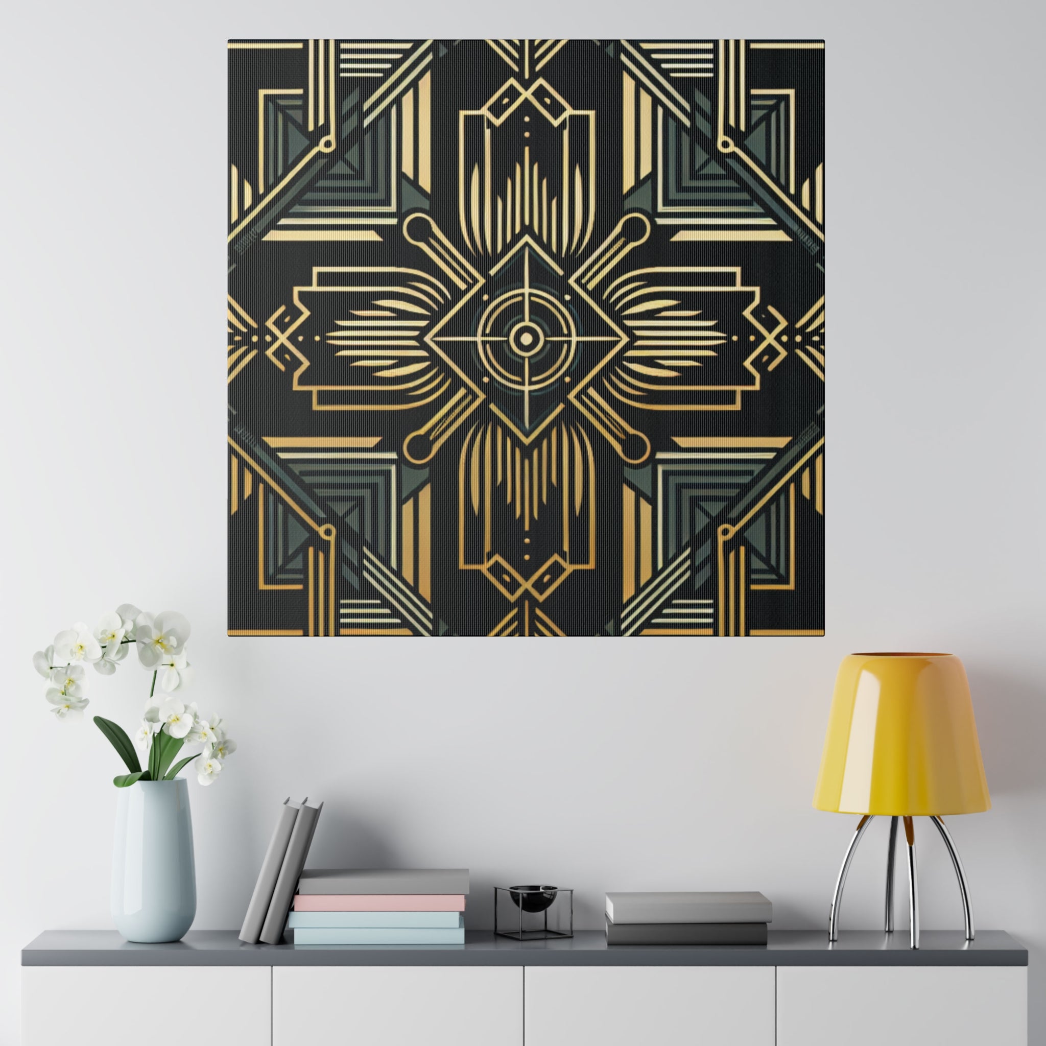 Art Deco Wall Art | Black Gold Luxury Decor | 1920s Decor Canvas