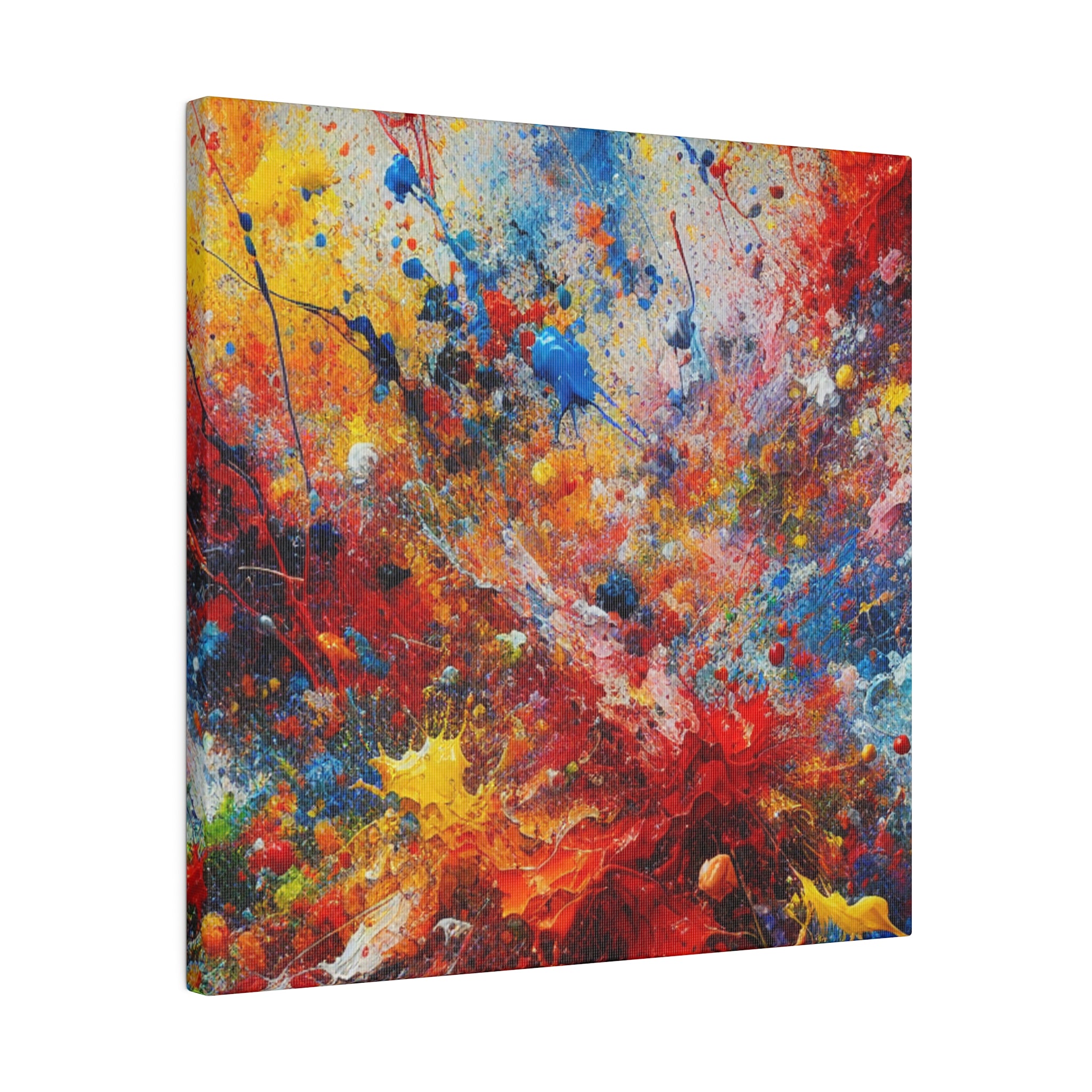 Splatter Symphony Multi-Coloured Abstract Wall Art Canvas