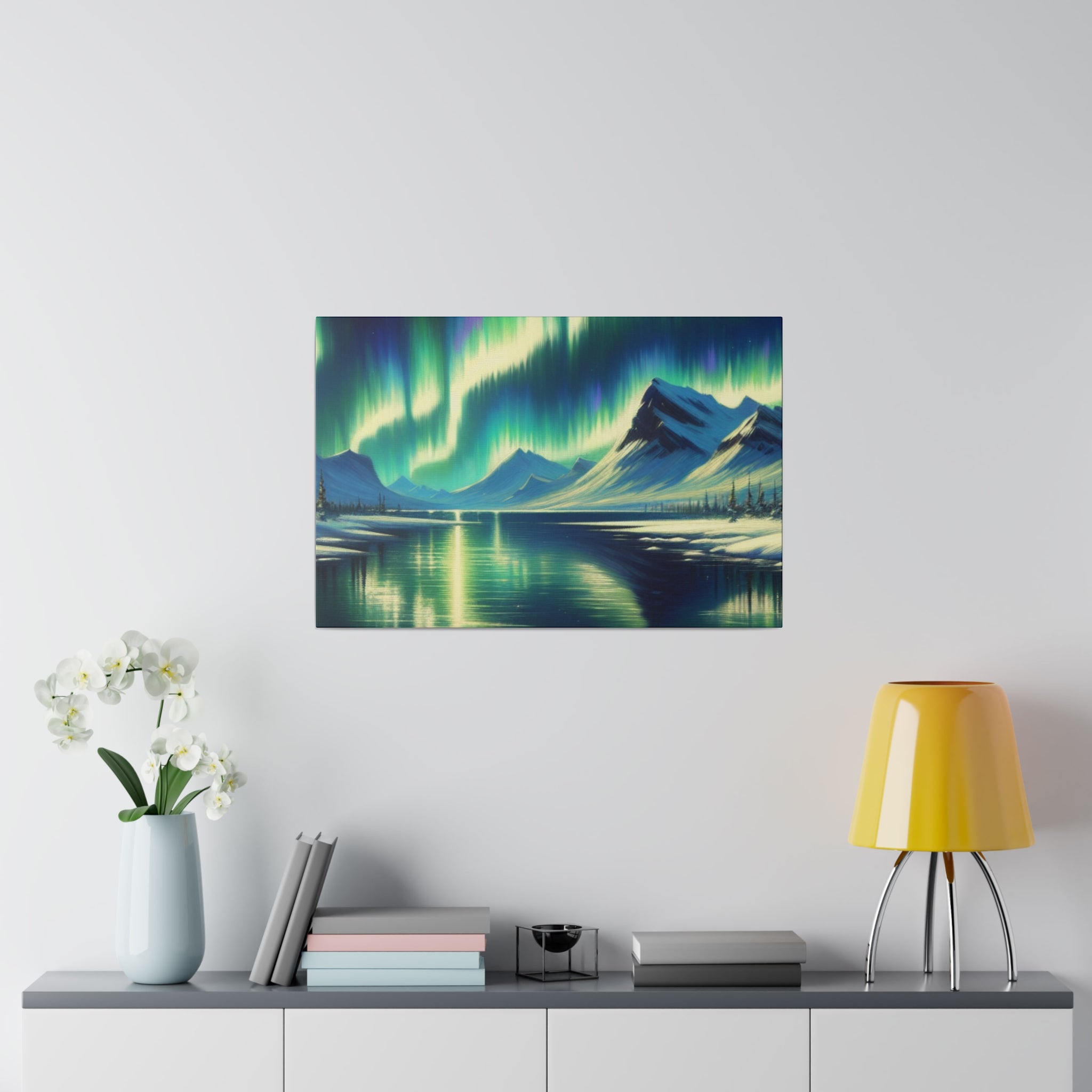 Aurora Frost Northern Lights Painting Canvas