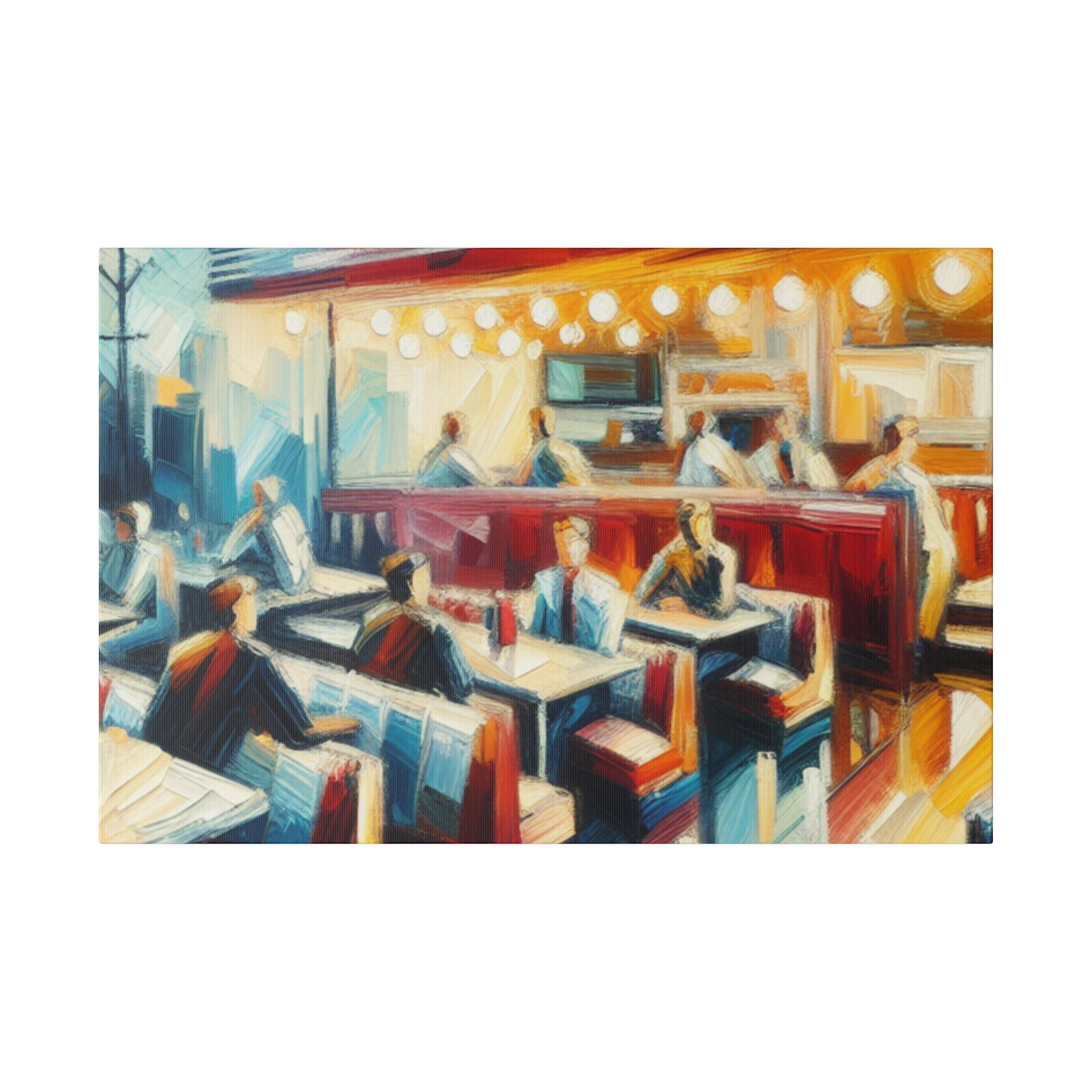 50s Nostalgic Diner Charm Diner Painting Canvas