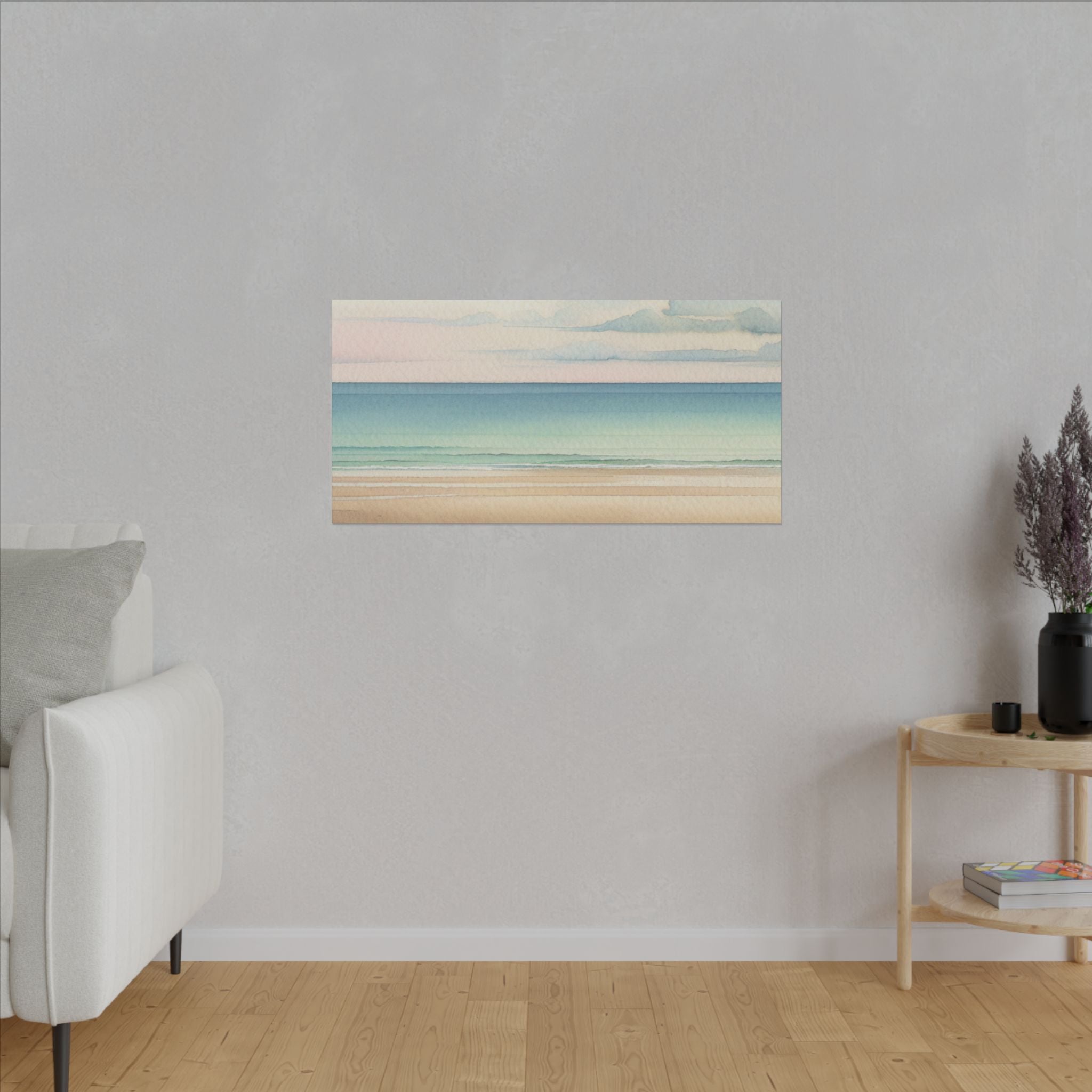 Sunset Serenity: An Ocean Beach Canvas Painting Coastal Wall Art Canvas