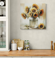Sunflowers in Whitewash Canvas
