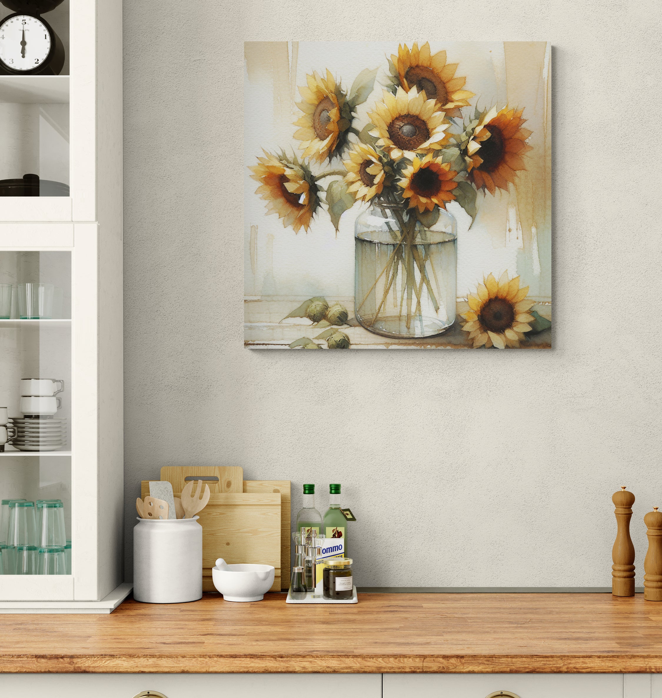 Sunflowers in Whitewash Canvas