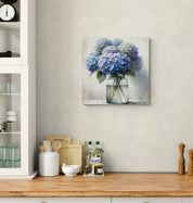 Hydrangeas in Jar Watercolor Canvas