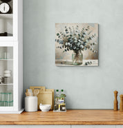Eucalyptus Herbs in Jar Watercolor Canvas