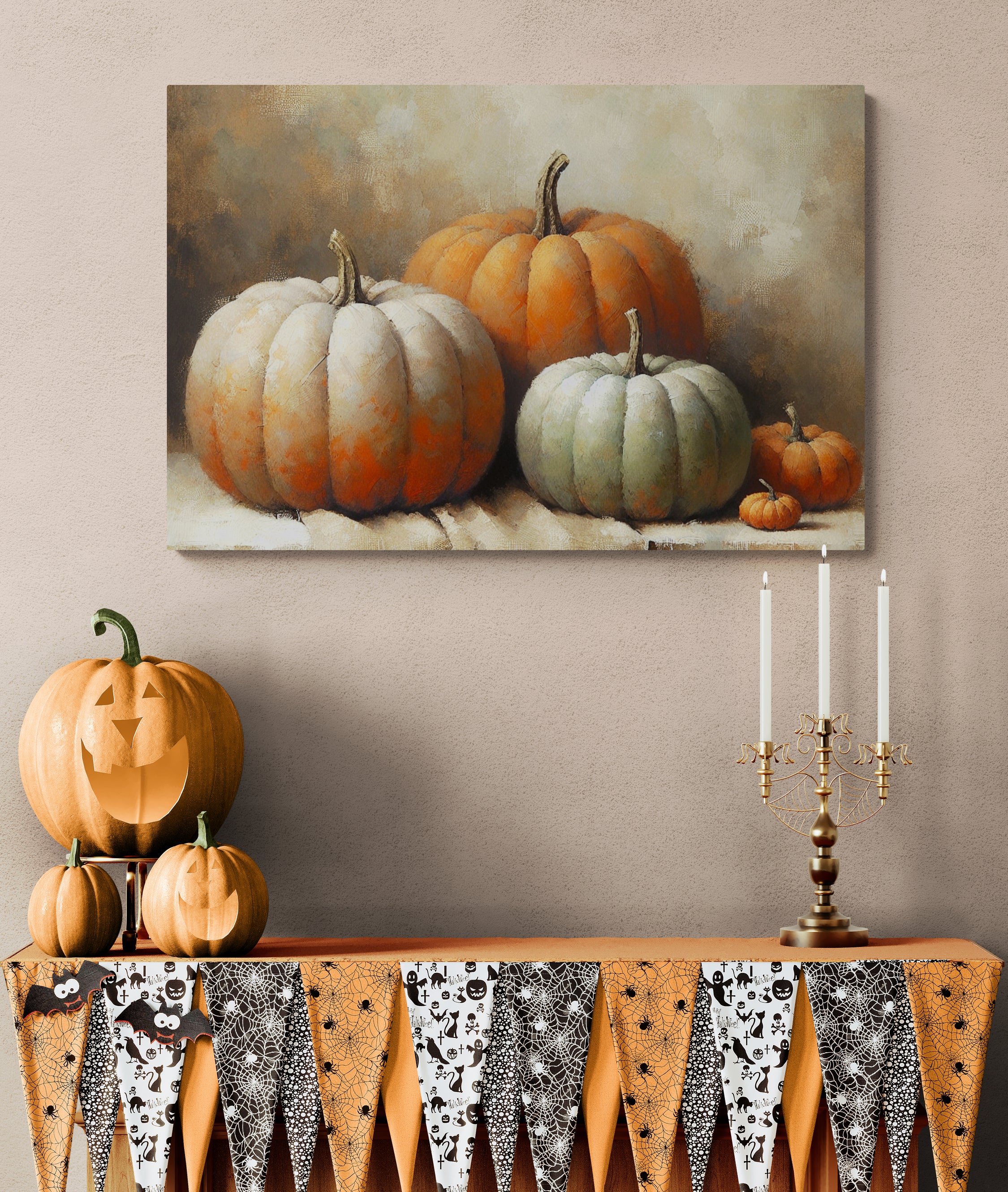 Pumpkin Harvest Still Life Portrait Canvas