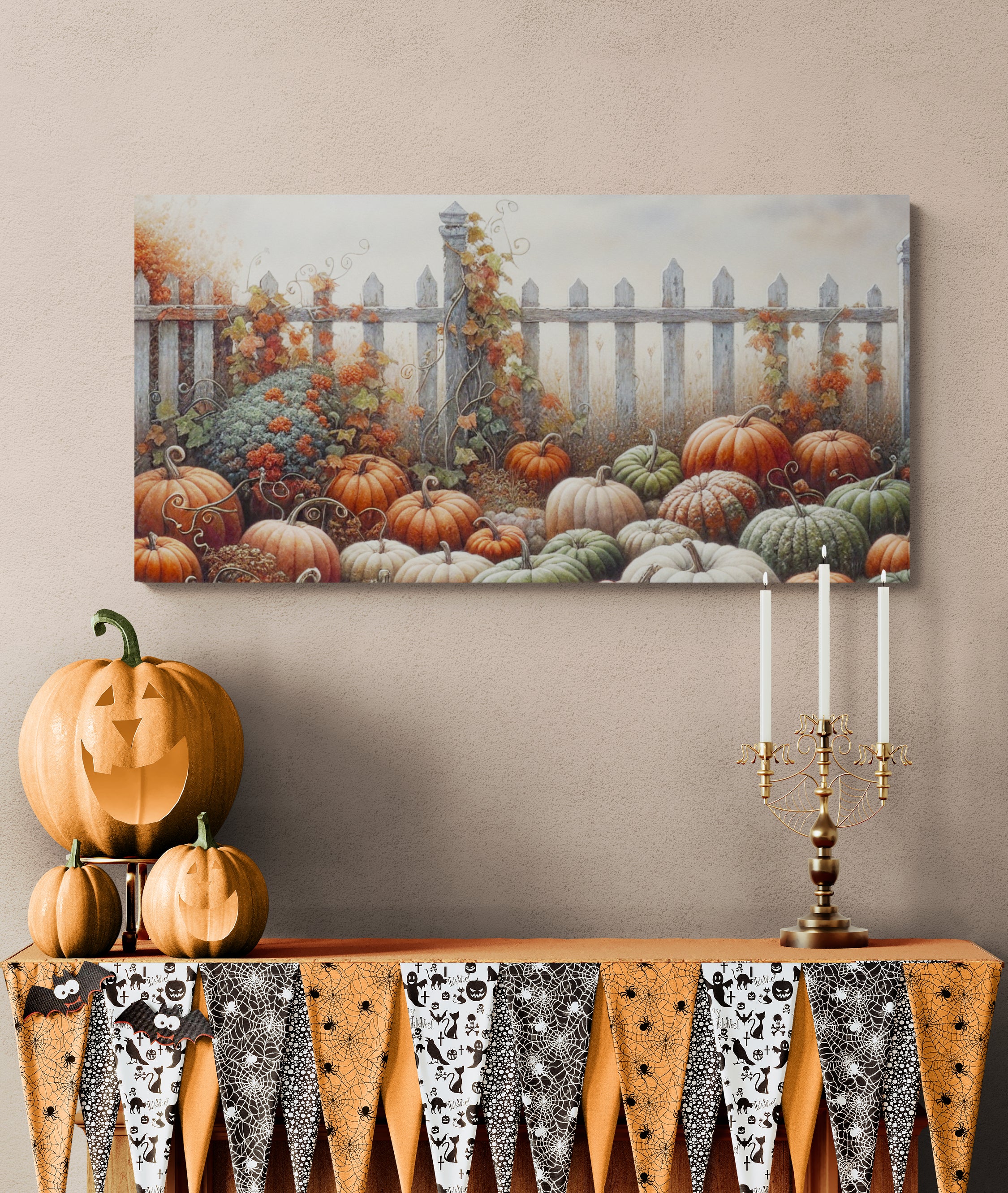 Pumpkin Garden in Autumn Light Canvas