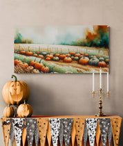 Autumn Pumpkin Patch Scene Canvas