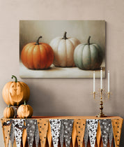 Three Pumpkins Rustic Still Life Canvas