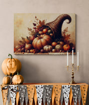 Autumn Harvest Cornucopia Canvas