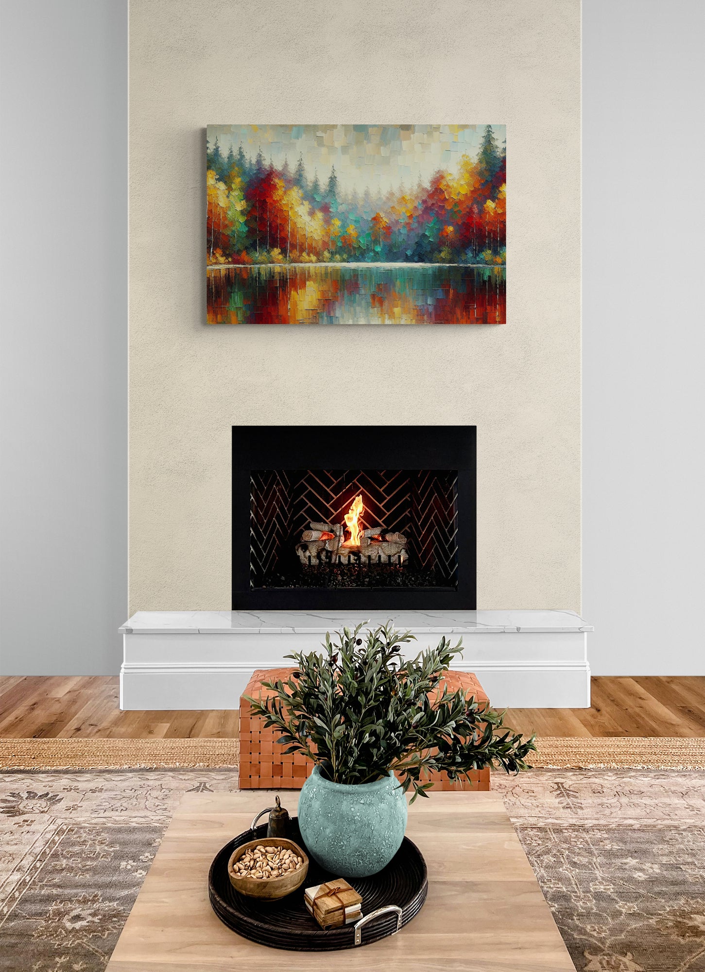 Reflections of Autumn Lake Canvas