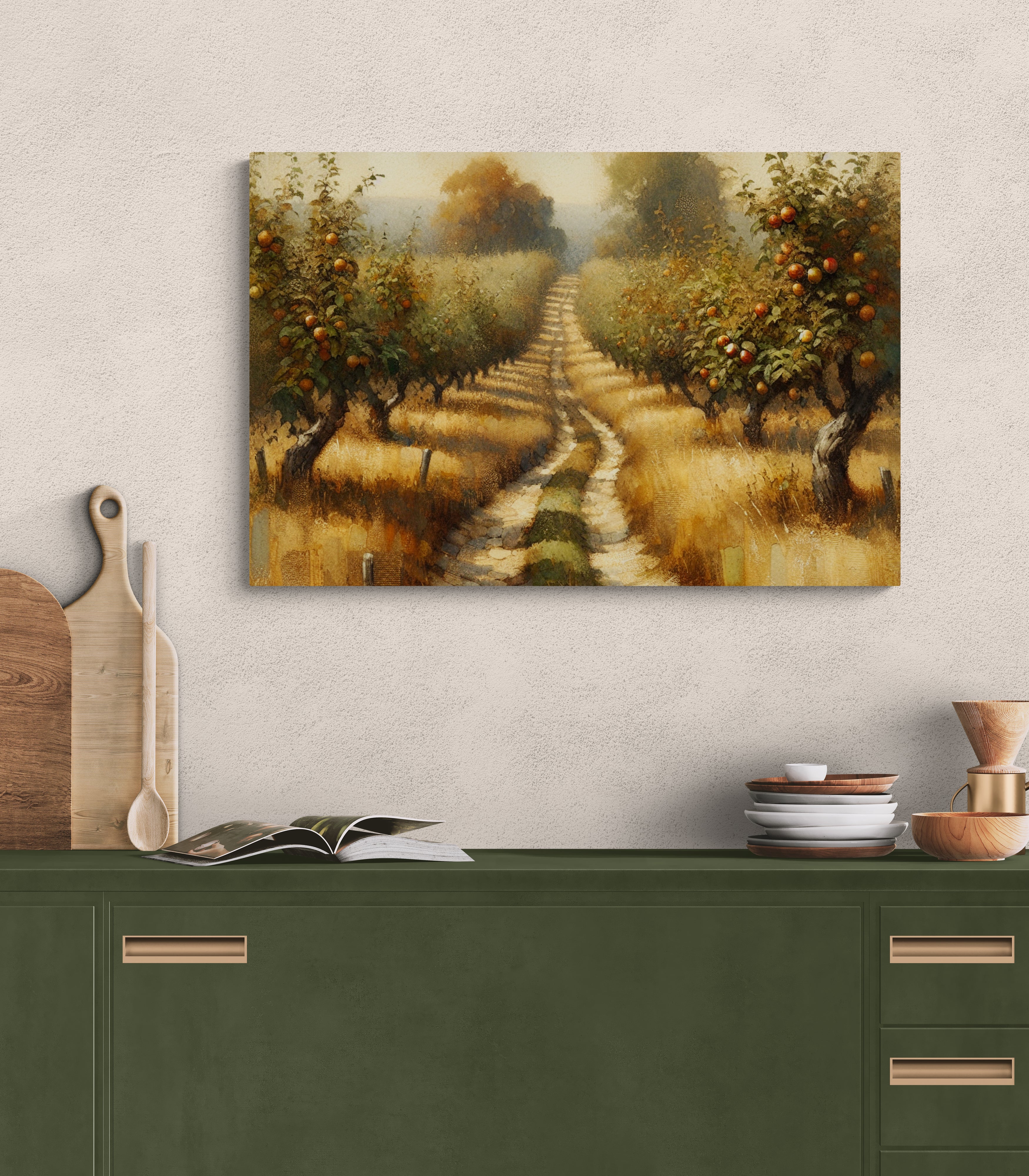 Autumn Orchard Pathway Canvas