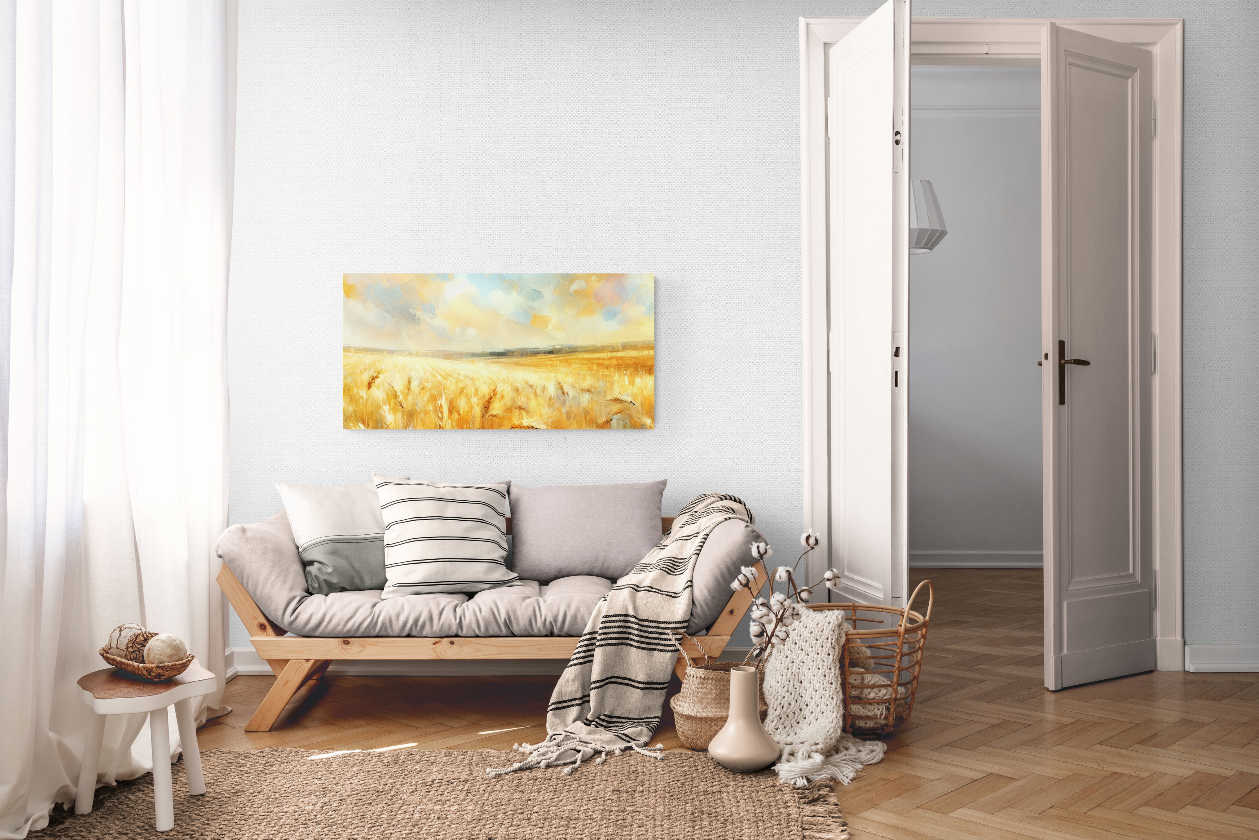 Country Side Golden Field Canvas